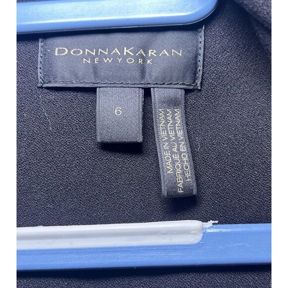 Donna Karan New York Dress Women's 6 Black Cowl Neck Sheath Belted Work Office - Picture 6 of 12